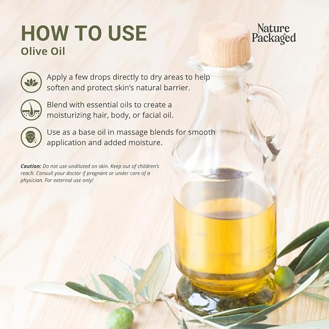 Olive Oil - 100% Pure Cold Pressed Natural Olive Oil (Aceite de Oliva) for Essential Oils Dilution, Massage & Skincare - Premium Grade (1Gallon)