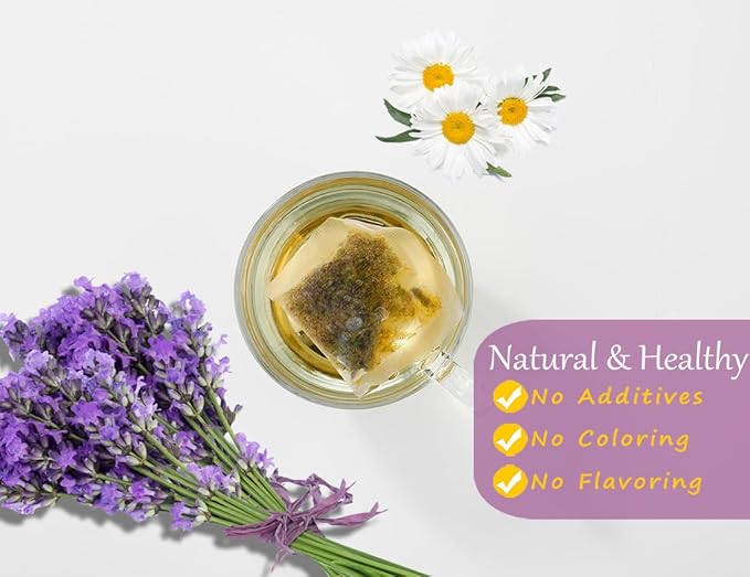 135 Premium Chamomile & Lavender Tea Bags,Relief & Caffeine Free & 100% Natural.