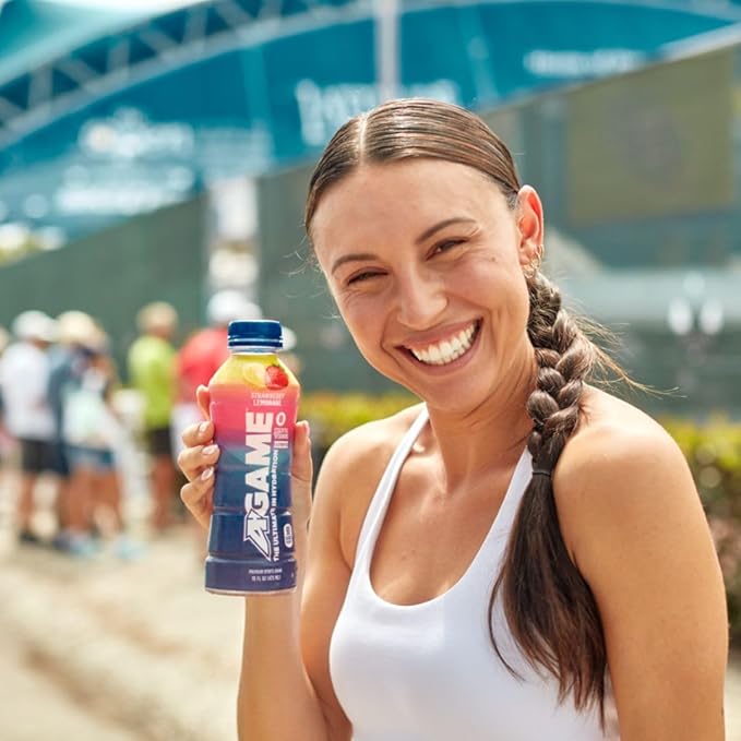 A-GAME Sports Drink, Dragon Fruit Plum, The Ultimate Hydration Sports Beverage for Athletes, 8 Essential Vitamins including B, C, & E plus Natural Sea Salt Electrolytes, All Natural Flavors & Sweeteners, Gluten Free, 16.9 Fl Oz (Pack of 12)