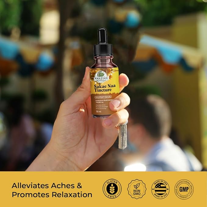 Amazing Botanicals Sakae Naa Liquid Extract Tincture (Combretum quadrangulare) – Herbal Supplement Drops – Vegan, Non-GMO - Promotes Relaxation, Calmness & Focus – 30mL (1oz)