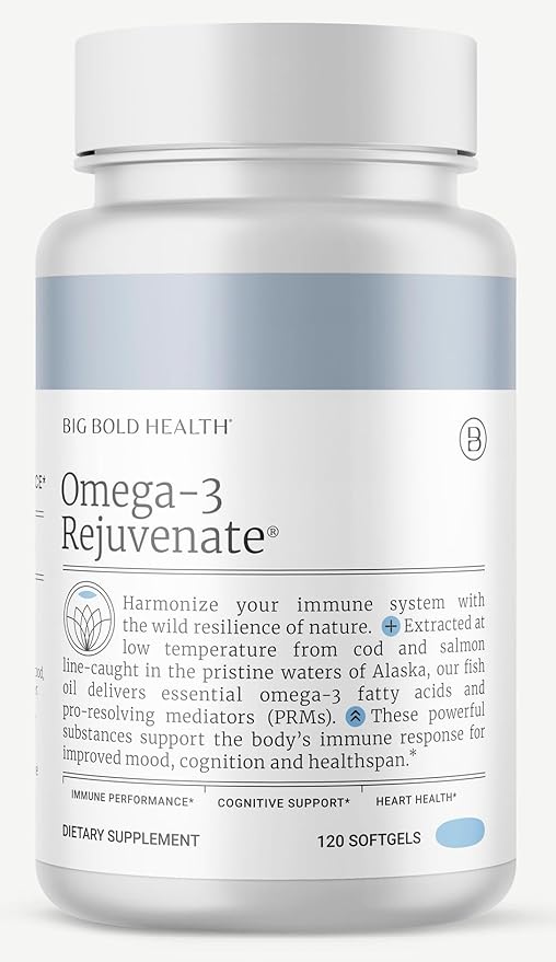 2 Month Supply - Omega-3 Rejuvenate Fish Oil Supplement, Wild Alaskan Cod and Sockeye Salmon Fish Oil, Lemon Flavor —Omega-3 Fatty Acids with EPA, DHA, & DPA— 120 Softgels