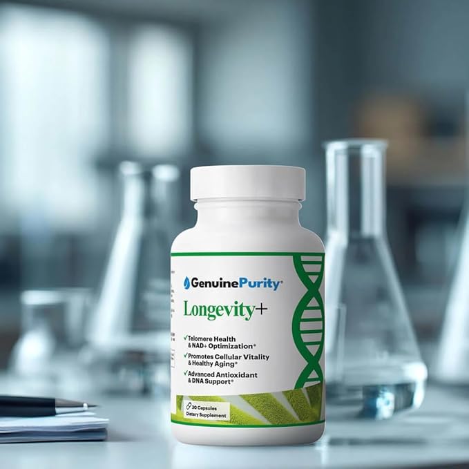 Longevity+ 5-in-1 Cellular Wellness Formula with NMN, Cycloastragenol, CoQ10, Resveratrol & Selenium - Non-GMO 30 Vegan Capsules to Support Healthy Aging, Cellular Energy & Vitality