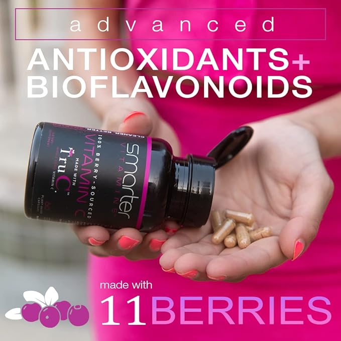 (3 Pack) Raw Whole Food Vitamin C Natural Immune Support from Berries, Premium Antioxidants, Bioflavonoids & Polyphenols, 180 Vegan Capsules