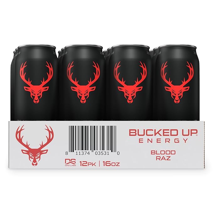 Bucked Up Energy Drink 300mg (Blood Raz) (12 CT)