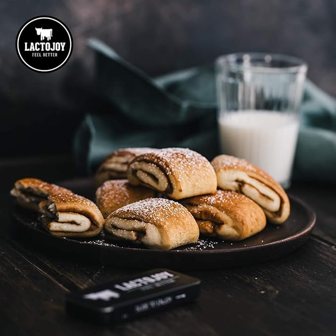 LactoJoy Lactase Pills 14,500 I 80 Pieces I Powerful Lactase Enzymes for Lactose Intolerance I Ultra Pure Lactase for Improved Digestion I No Silicon Dioxide, No Artificial Flavors, No Sucralose