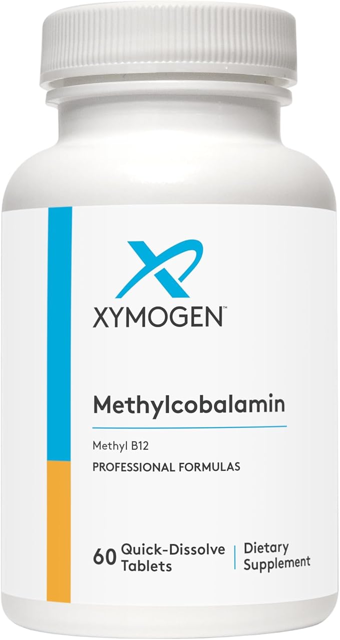 XYMOGEN Methylcobalamin 5,000 mcg - Vitamin B12 Supplement in Small, Pleasant-Tasting Tablets - Supports Healthy Methylation, Neurological Health, a Healthy Immune System (60 Tablets)