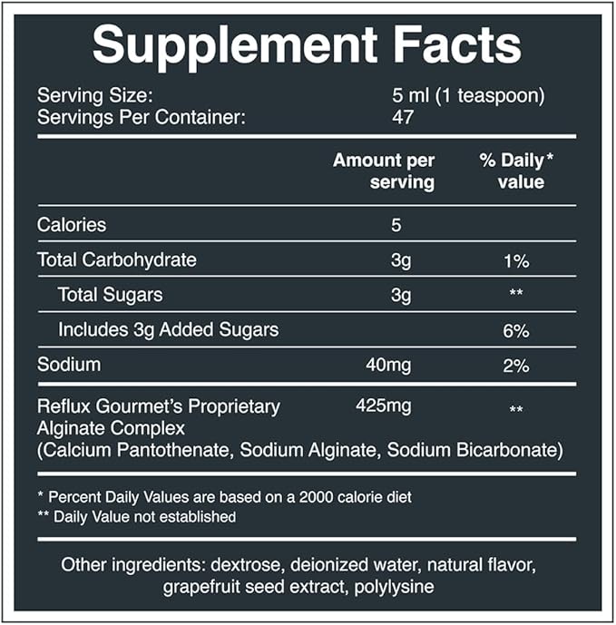 REFLUX GOURMET Natural Heartburn Acid Reflux Relief Support Supplement for GERD, LPR, Indigestion, Aid for Intermittent Fasting, Alginate Therapy, Made in The USA, Vanilla Caramel