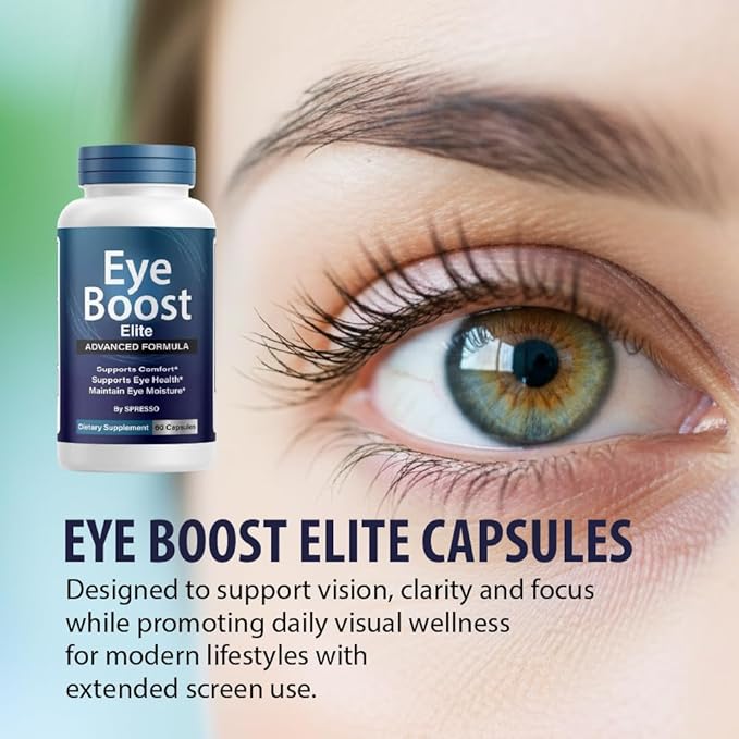 (1 Pack) Eye Boost Elite Capsules, Official EyeBoost Supplement Pills with Premium Ingredients, All Natural Advanced Formula Support for Clear Vision, Optimal Health & Visual Wellness (60 Capsules)