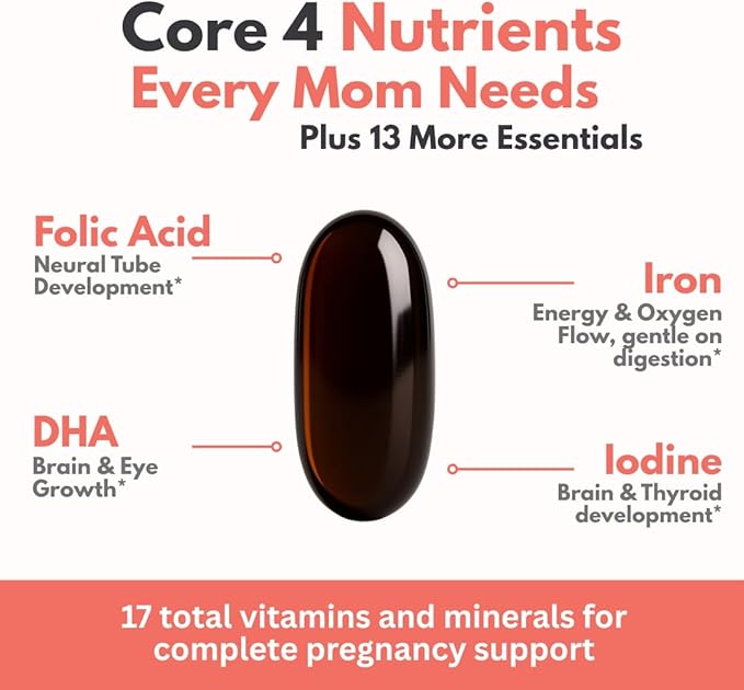 MaternaVit 1 a day Prenatal vitamins for women 2 month: Folic acid, Fish Oil Omega 3 DHA/EPA, Vitamin D3, B6, Vitmain B12, C, E, Calcium, Iron, Magnesium, Zinc supplement FSA eligble multivitamin