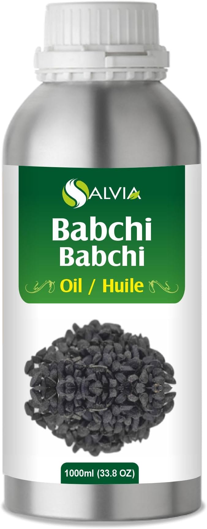 Salvia Babchi Oil (Psoralea Corylifolia) 100% Pure & Natural Undiluted Uncut Cold Pressed Carrier Oil | Use for Aromatherapy | Therapeutic Grade (33.80 Fl oz)