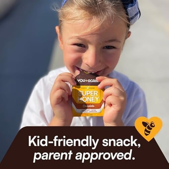 You Again Super Honey Clean Energy Gel, Honey & Himalayan Salt | Electrolyte Replenishment Running Fuel | Endurance Workouts & Cycling Gel | Paleo & Carnivore Snack | Gluten-Free | USA Made | 24-Pack