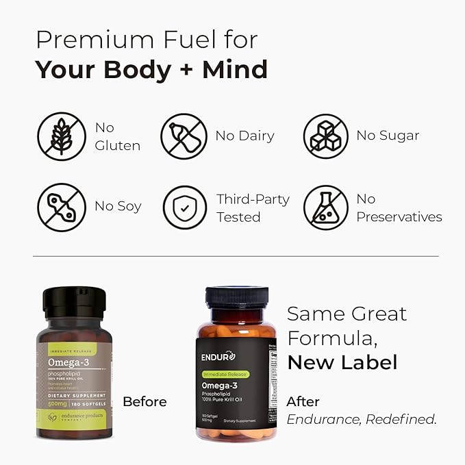 100% Pure Krill Oil - Omega-3s EPA, DHA and Astaxanthin - 1000mg Per Serving, 180 Softgels - Phospholipids Company