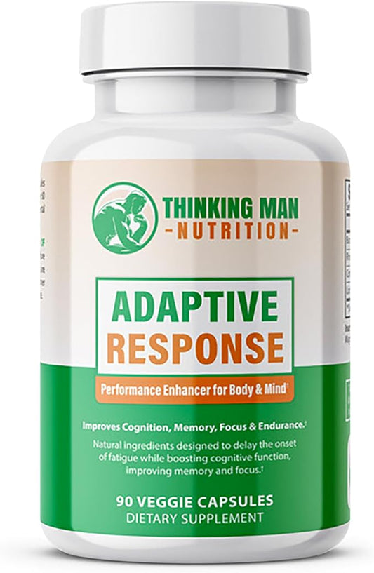 Adaptive Response – Brain Supplements for Memory and Focus | Nootropics Brain Support Supplement with Adaptogens | Lion’s Mane, Bacopa, Cordyceps | Stress Relief & Focus Supplement | 90 count