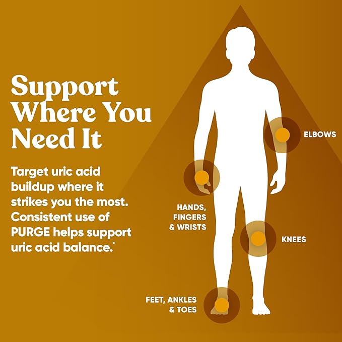 Eu Natural Purge Uric Acid Flush - Eat & Drink What You Want - Uric Acid Support for Joints & Mobility with Celery Seed, Tart Cherry & Chanca Piedra - 60 Vegetarian Capsules