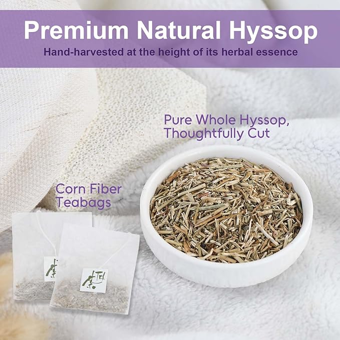 TEARELAE - Hyssop Tea - 54 Count Herbal Tea Bags - Caffeine Free, Soothing & Aromatic - Perfect for Evening Relaxation, Digestive Comfort & Mindful Moments