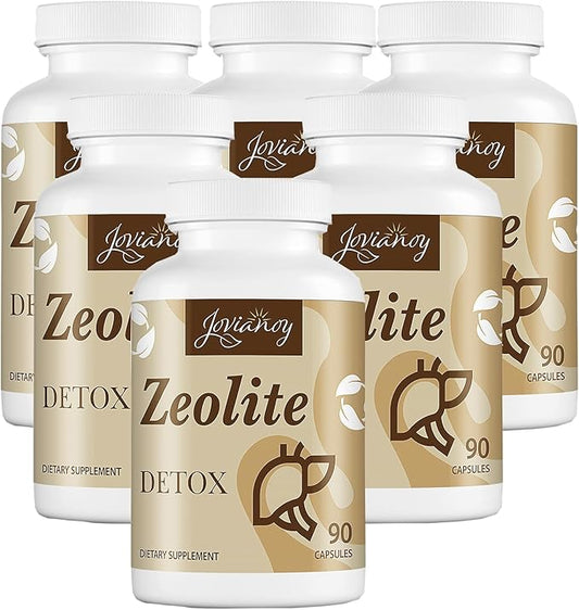 Zeolite Detox Capsules, Organic Activated Charcoal, Bentonite Clay, 1-2 µm Clinoptilolite, Maximum Absorption, Gut Liver Detox Cleanse Full Body for Women Men, 540 Capsules