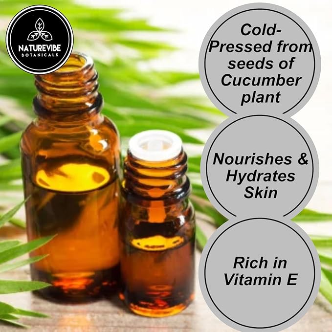 Naturevibe Botanicals Cucumber Oil 32 Ounces | 100% Pure and Natural | Great for Skin Care and Hair Care