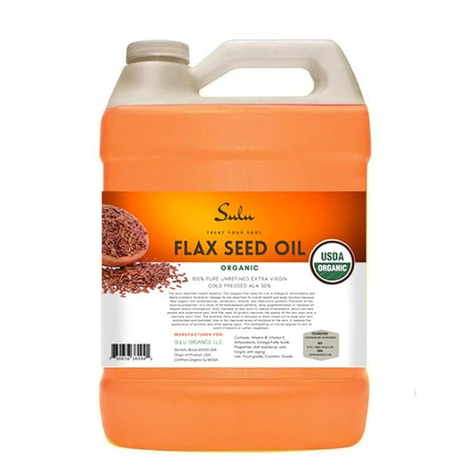 100% Pure Organic Extra Virgin Unrefined Flax Seed Oil (64 oz)