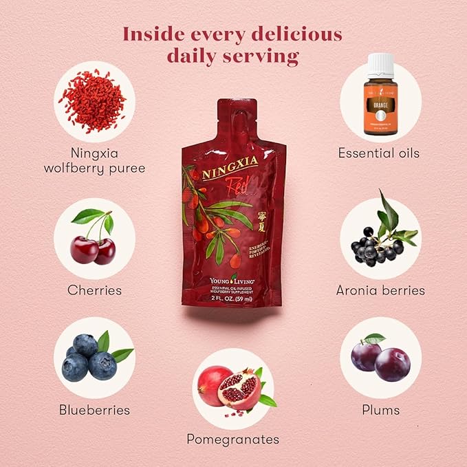 Young Living Ningxia Red Supplement - Fortify & Revitalize - 30 Pack, 2 fl oz Each