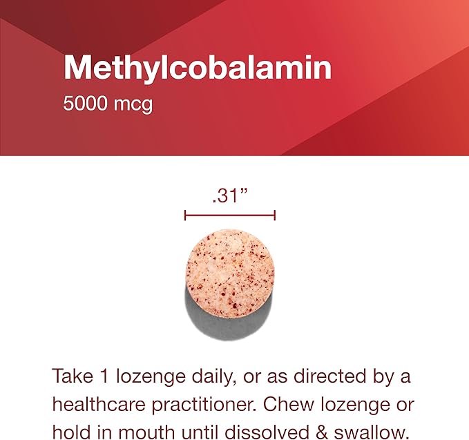 Protocol Methyl B12 5,000mcg - Vitamin B12 for Homocysteine Metabolism* - Supports Brain Health & Healthy Nervous System* - Kosher, Halal & Vegan - 60 Lozenges