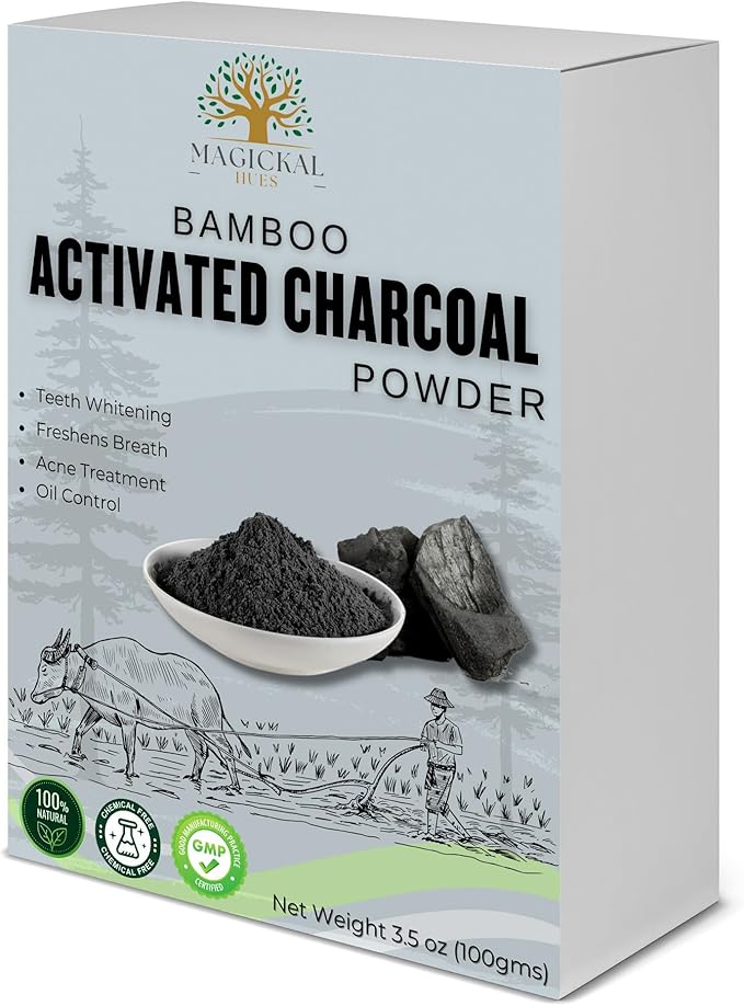 Activated Charcoal Powder 3.5 oz Fine Bamboo Charcoal Powder for Baking, Teeth Cleaning, and Beauty