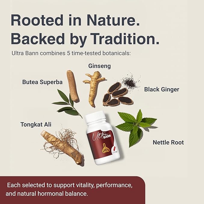 Zest Of Moringa Ultra Bann - Natural Male Vitality Supplement | Herbal Stamina & Energy Booster with Horny Goat Weed, Tongkat Ali, Saw Palmetto & Sarsaparilla | 15 Capsules