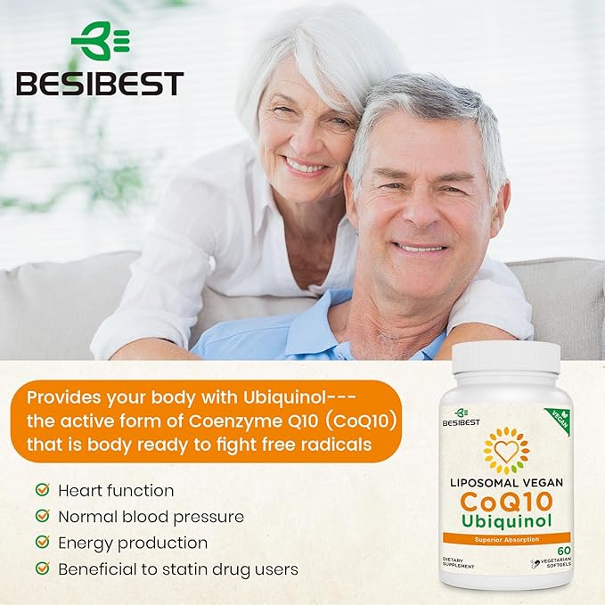 1000mg Liposomal CoQ10 Ubiquinol, 360 Vegan Softgels, High Absorption Ubiquinol CoQ10 Supplement, Active Antioxidant Form of Coenzyme Q10 for Heart Function & Energy Production