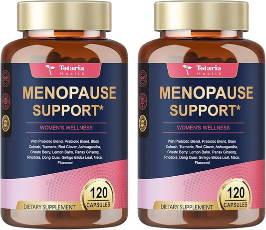 2 Packs, Complete Menopause Supplements for Women, 40-in-1 Hormone Balance for Women Night Sweats Relief*, Hot Flashes, w/Black Cohosh, Probiotics, DIM, Vitex, Dong Quai, Red Clover
