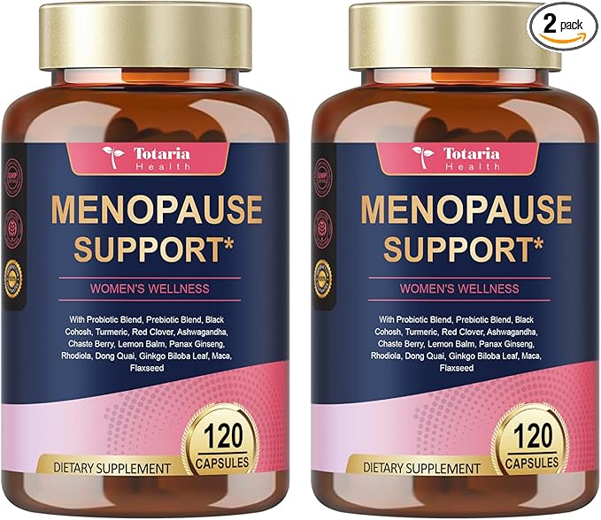 (2 Packs) 40-in-1 Menopause Supplements for Women, Multibenefit & Complete Black Cohosh for Hot Flashes, Night Sweats & Hormone Balance, w/ Probiotics, DIM, Vitex, Dong Quai, Red Clover and More