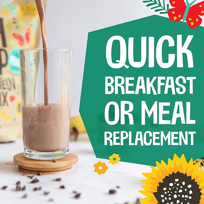 EarthChimp Organic Vegan Protein Powder - with Probiotics - Non GMO, Dairy Free, Non Whey, Plant Based Protein Powder for Women and Men, Gluten Free - 52 Servings 64 Oz (Vanilla)