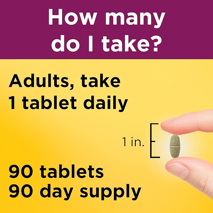 Nature Made Prenatal Multivitamin with Folic Acid, Vitamin & Mineral Supplement, Daily Nutritional Support, Prenatal Vitamins for Women, 90 Tablets, 90 Day Supply