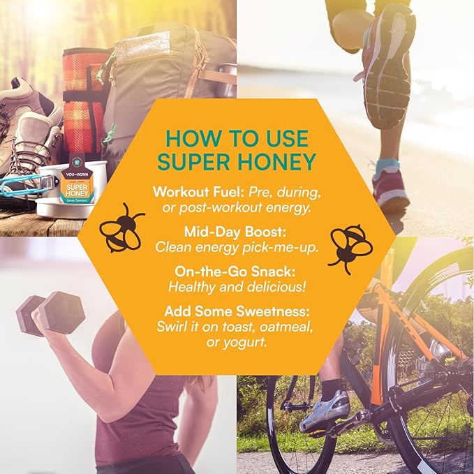 You Again Super Honey Lemon Turmeric Packets | Workout Clean Energy Gel Packs | Cycling, Endurance, Running Gel or Energy Snack | Paleo & Carnivore Snack | Gluten-Free | Made in USA | 8 Count