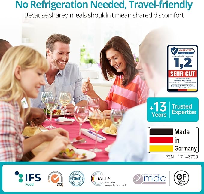 5 in 1 High Potency H. Pylori Formula Probiotics - 1 Per Day -Supports Stomach Comfort & Lining Health with Pylopass Lactobacillus Reuteri DSM17648 - Made in Germany