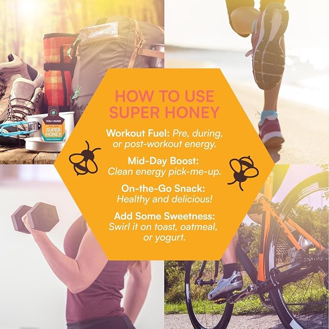 You Again Super Honey Wild Ginger Packets | Workout Clean Energy Gel Packs | Cycling, Endurance, Running Gel or Energy Snack | Paleo & Carnivore Snack | Gluten-Free | Made in USA | 8 Count