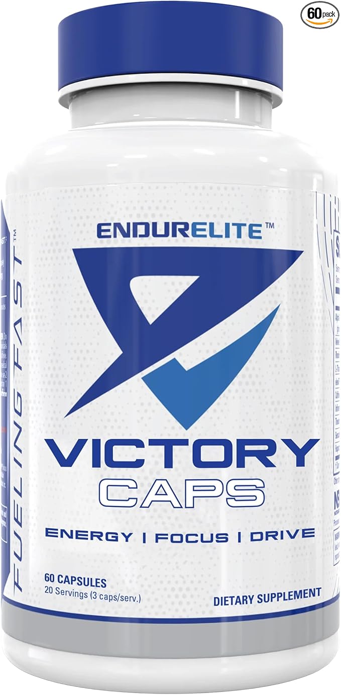 EndurElite Victory Caps - Pre Workout for Endurance & Strength, Crossfit and Cross Training, Caffeine and Nootropics - 60 Capsules