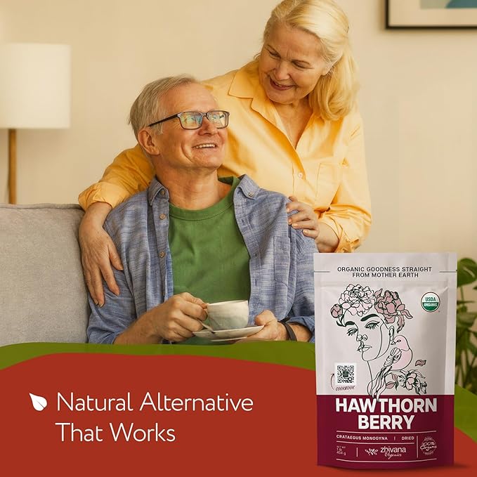 Zhivana Organics Organic Hawthorn Berry (8oz.) - Hawthorne Tea for Herbal Teas, Infusions, Tinctures, Culinary Recipes