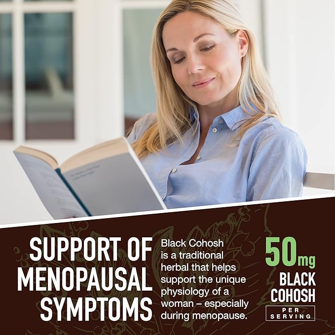 YUM-V'S Strong Earth Black Cohosh Root, Black Cohosh Gummies (60 Count) Natural Extract Menopause Supplements, Menopause Relief, Night Sweats & Hot Flashes for Women, Multi Relief - 50mg