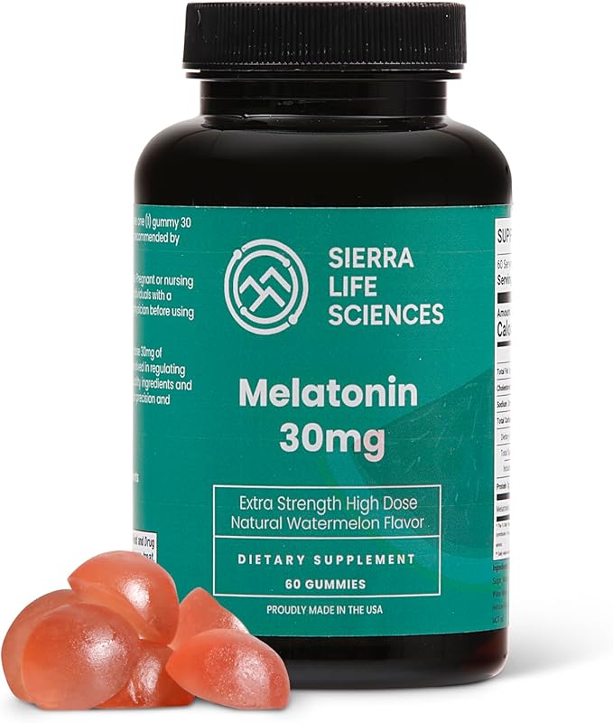 30mg Melatonin Gummy | High Dose Sleep Support for Adults | Advanced One-A-Day Formulation Made with Apple-Derived Gummies | Vegan, Non-GMO (30 Count)