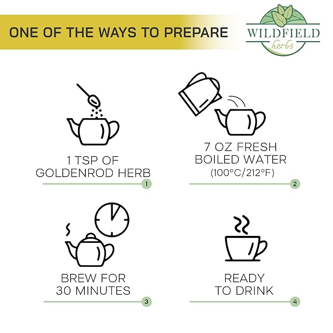 4 oz. Goldenrod Tea Herb Golden (Solidago Virgaurea L.) - 113 g Dried Golden Rod Herbs Herbal Tea
