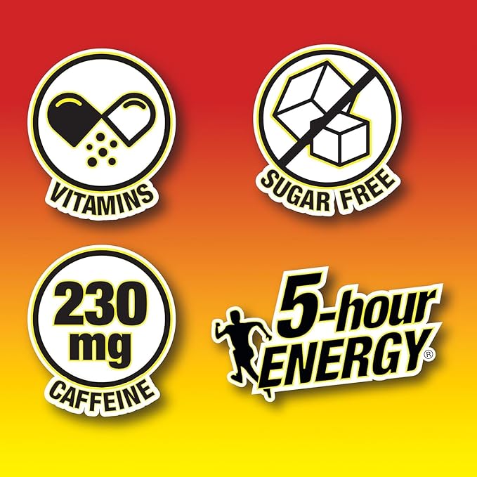 5-hour ENERGY Regular Strength Energy Shot 1.93oz, 20-Pack – Sugar Free Caffeine Energy Booster with B-Vitamins & Amino Acids – Zero Calorie (20 Bottles – Single Flavor, Berry Regular Strength)