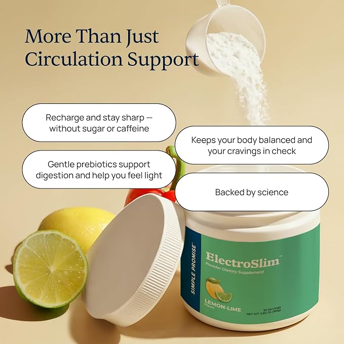 Simple Promise ElectroSlim - Sugar-Free Electrolyte Powder Hydration Support with Essential Electrolytes - No Sugar Formula for Daily Energy Balance - Lemon Lime Flavor
