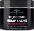 Medical Miracles Hemp Salve Intense Strength 10,000 MG. Ideal for HIPS, Joints, Neck, Back, Elbows, Fingers, Hands, and Knees. 100% Natural - Proudly Made in USA