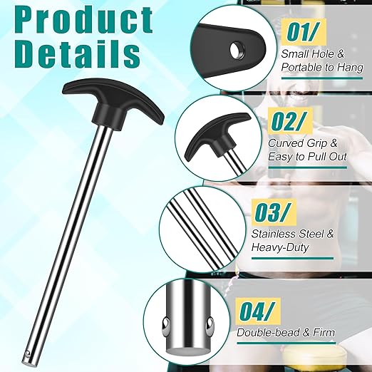 3PCS Weight Stack Pins, 6 " Locking Space Gym Pin Weight Stack Replacement for Lifting Machine Strength Training (3/8" Diameter)