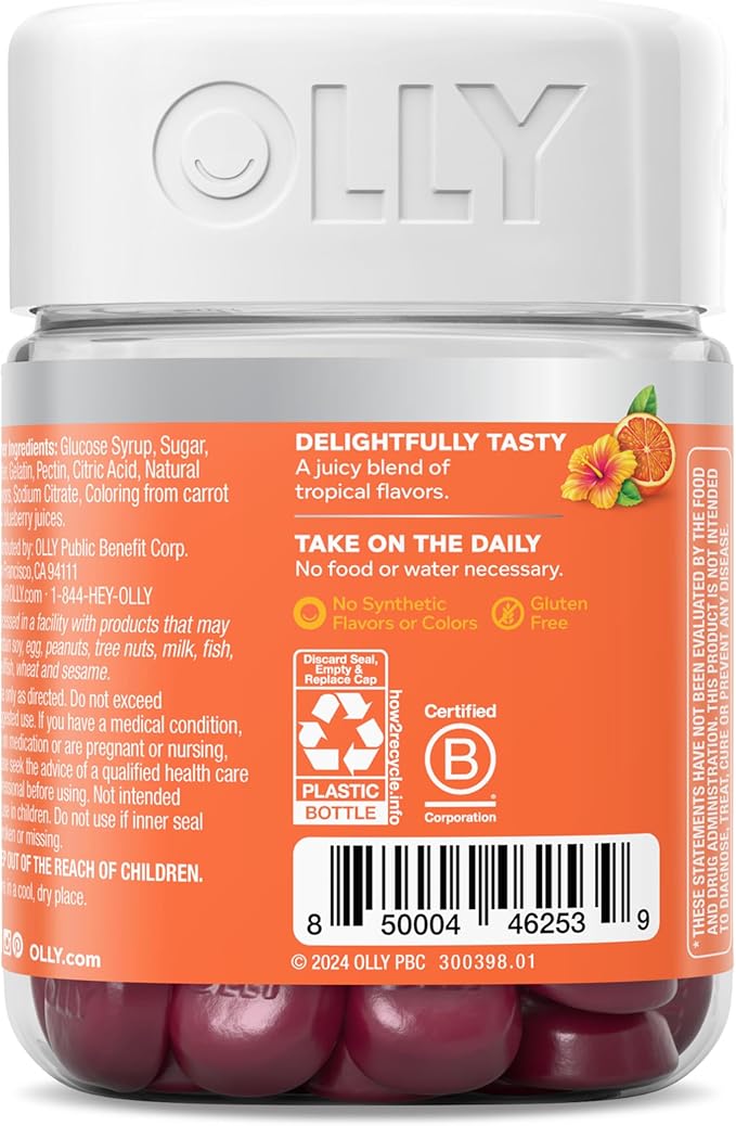 OLLY Heavenly Hair Gummy, Supports Healthy Hair, Keratin, Biotin, AMLA, Chewable Supplement, 30 Day Supply - 60 Count