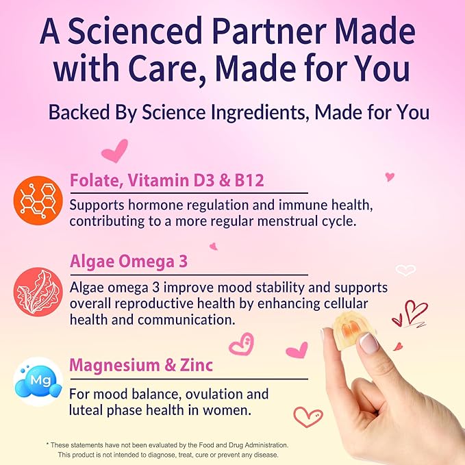 2 Pack Myo-Inositol & D-Chiro Inositol, Hormone Balance for Women | Sugar Free Inositol Gummies w/Omega 3, MTHF Folate, Vitamin D3, B12, Magnesium & Zinc for Ovarian Health, Ideal 40:1 Ratio, Vegan