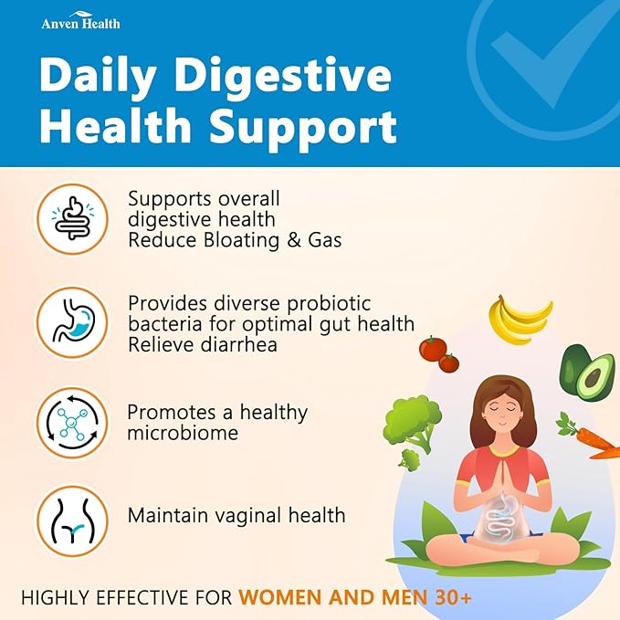 60 Billion Probiotics for Women and Men 19 Strains 5 Organic Prebiotics for Gut Digestive & Immune Health, Supports Diarrhea Gas Bloating, Non-GMO, Zero Fillers – Made in USA丨60 Caps