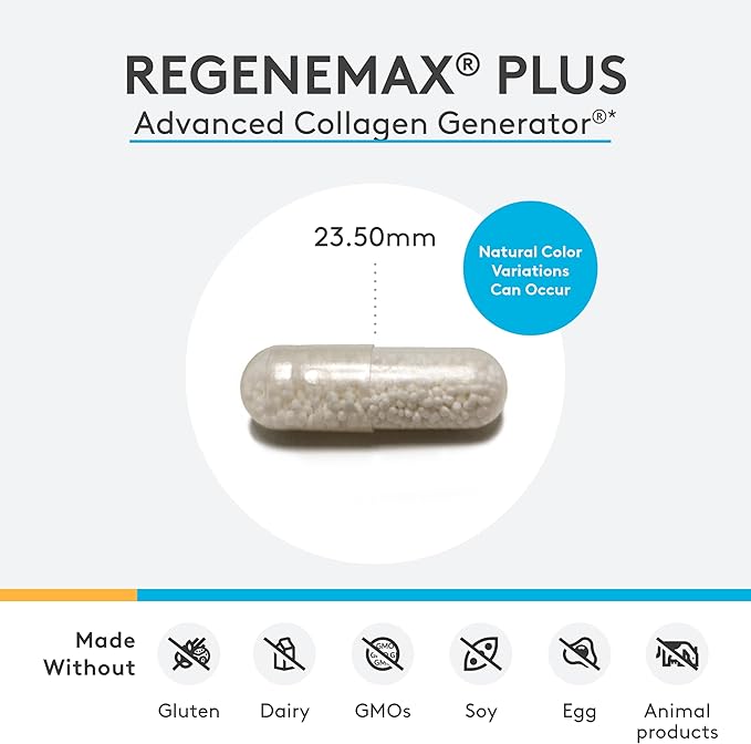 XYMOGEN RegeneMax Plus - Advanced Collagen Supplements with Biotin & Clinically Tested ch-OSA - Supports Skin, Hair, Nails & Bone Health - Collagen for Women & Men (120 Capsules)