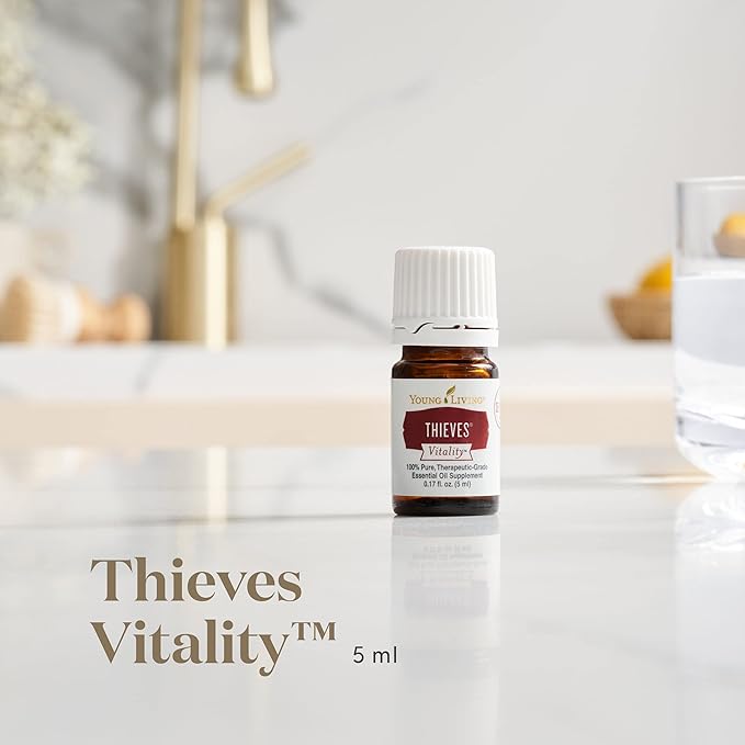 Young Living Essential Oil Blend | Refreshing & Soothing Aroma | 100% Pure Essential Oil for Home, Work, & Personal Use | Thieves Vitality | 5 ml