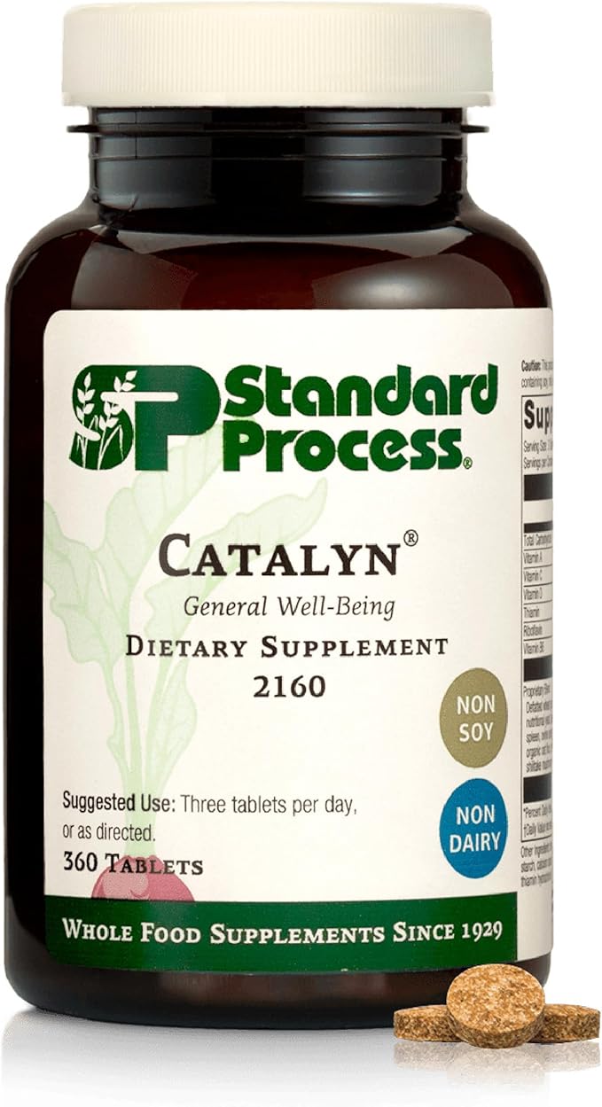 Standard Process Inc. Catalyn - Whole-Food Based Foundational Support for General Wellbeing with Vitamins D, C, A & B6, Thiamine, Riboflavin, Magnesium Citrate - 360 Tablets