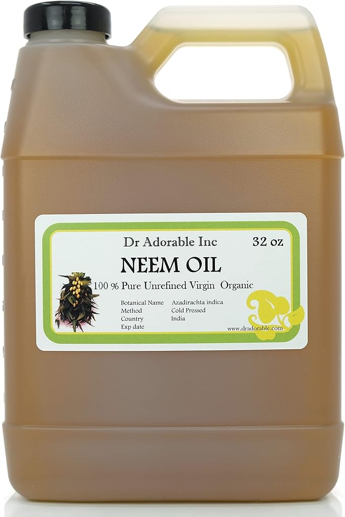 Dr Adorable - 32 oz - Neem Oil - Unrefined 100% Pure Natural Organic Cold Pressed